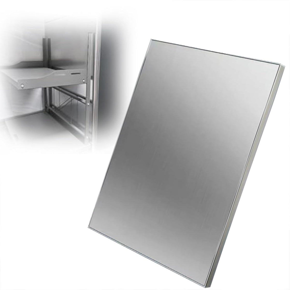 Kühlschrank Isolierplatte 100 x 20 cm - Selbstklebender Hitzeschutz aus Edelstahl - Für Wandflächen bei Herd und Mikrowelle - Schmale Wärmedämmplatte für die Küche