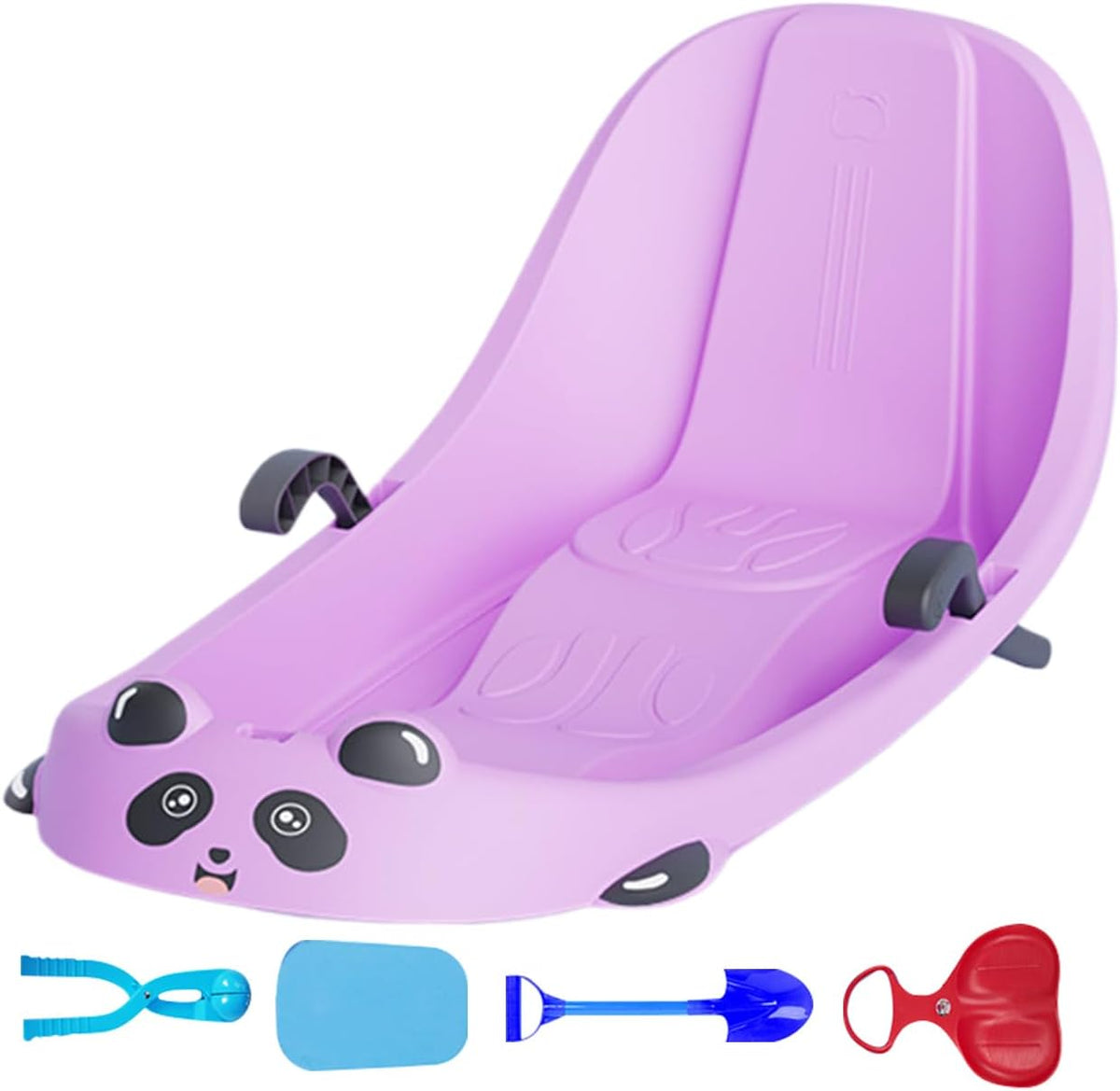 Kinder Schneeschlitten - Integrierte Bremse für Jungen Mädchen und Vorschüler - Rosa im Unisex Stil - Für Schneehügel Park Hinterhof Spielplatz und Winterfreizeit