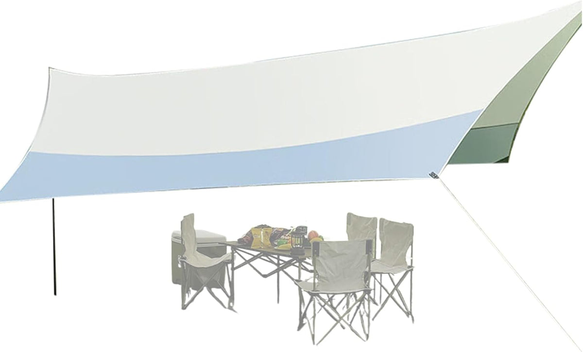 Sonnenschutzplane 5,2 x 4,5 m - regenfest und UV beständig - wasserdichter Stoff für große Schattenfläche - für Picknick Angeln Garten Terrasse und Rasen
