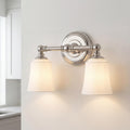 Licht Erlebnisse Badezimmer Wandleuchte Chrom - Inklusive LED Leuchtmittel und IP44 Schutz - Baustahl und klares Glas im Jugendstil - Spiegelleuchte für Bad und Waschtisch
