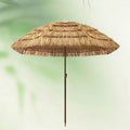 Hula Strohschirm 1.5 m Natur - Tragbarer Terrassenschirm mit stabilen Rippen - Kompakter Outdoor Schirm für Pool Veranda Garten und Hinterhof - Tropische Beschattung für kleine Bereiche