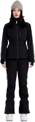 Damen Skianzug Größe L EU42 - Snowboardjacke und Skihose aus Elasthan - Winter Outdoor Set für Ski Alpin - maschinenwaschbare Damen Sportbekleidung