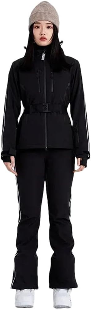 Damen Skianzug Größe L EU42 - Snowboardjacke und Skihose aus Elasthan - Winter Outdoor Set für Ski Alpin - maschinenwaschbare Damen Sportbekleidung