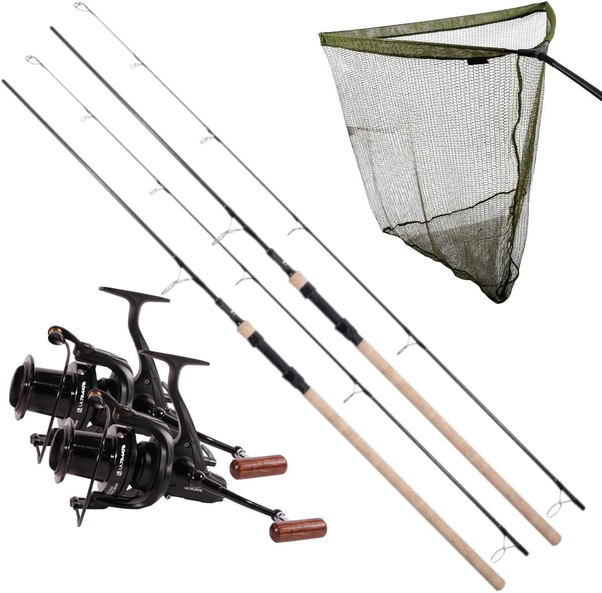 Ultimate Bionic Extender Cork Carp Kit - Karpfenrute mit 10 ft Länge und 3 lb Testkurve - Mehrfarbige Kunststoffausführung - Mit Korkgriff für Karpfenangeln