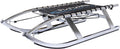 Funwave Schlitten - Edelstahl Rodel mit hochglanzveredelten Spezialkufen - Silber im modernen langlebigen Design - Für winterliche Freizeitfahrten im Schnee