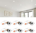 SCON Einbaustrahler 6er Set 10 W Schwarz - Runde LED Einbauleuchten aus Aluminium - 5 Farbtemperaturen von 2700 K bis 6000 K - Verstellbar für Wohnzimmer Küche und Flur