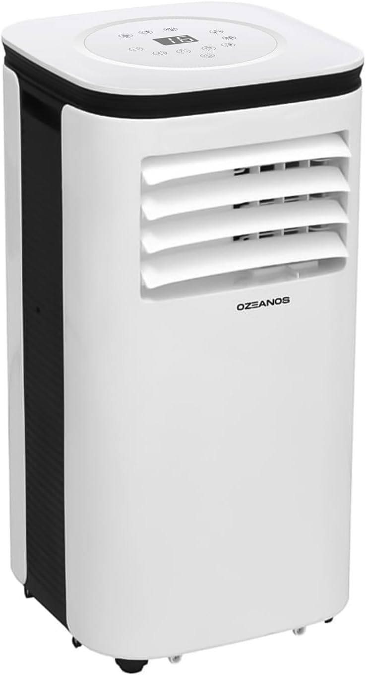 OZEANOS OT AC 9000 mobiles Klimagerät - 9000 BTU für Räume bis 90 Kubikmeter - Kühlen Ventilieren und Entfeuchten mit Sleep Funktion - Timer und 52 dB Betrieb in Beige