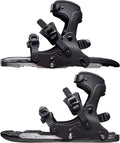 2in1 Lightweight Schneeschuhe - Jet Black für Schuhgröße 36 bis 48 - Edelstahl EVA und Polypropylen mit Spikes - Miniski für Schnee Eis Skifahren und Klettern