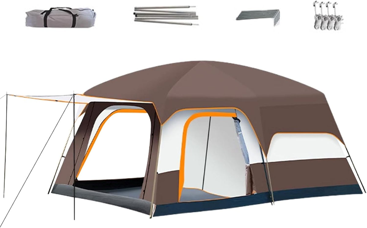 Familienzelt mit separaten Räumen - Oxford Tuch für 4 bis 6 Personen - Geschütztes Kabinenzelt für Outdoor Aufenthalte - Für Wandern Festivals Garten Picknick und Camping