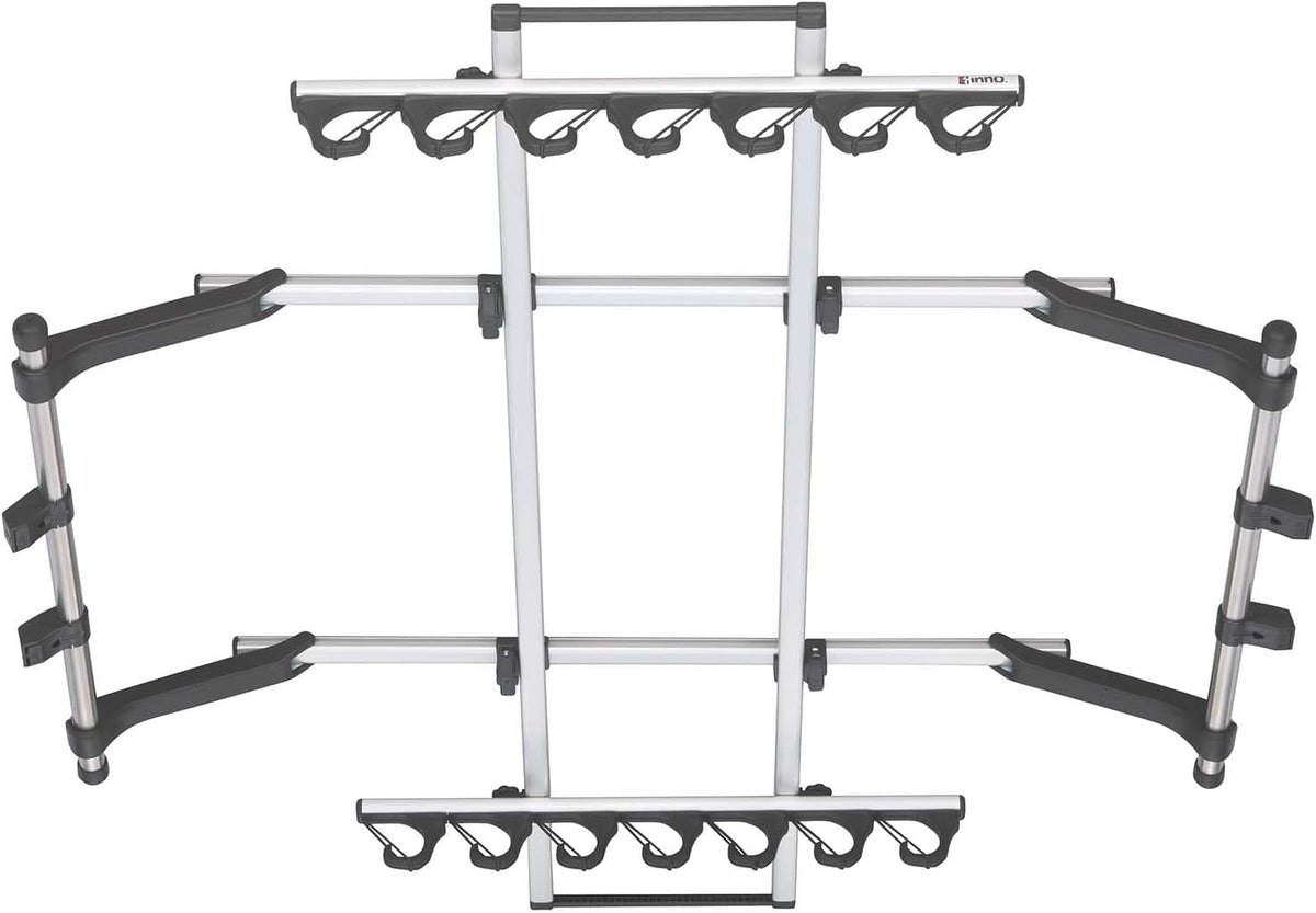 Inno Carmate Rutenhalter J Hook 7 IF14 - Silberne Metallhalterung für bis zu sieben Ruten - Oberflächenmontage im Fahrzeug - Für Transport und Aufbewahrung