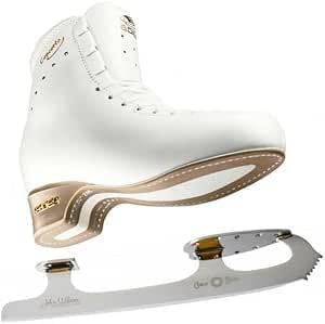 L'Estel Skates Edea Concerto Schlittschuhe - Weiß Größe 255 38 mit Schnürung - Mit Wilson Gold Seal oder MK Phantom - Eiskunstlauf Set mit TPU Sohle