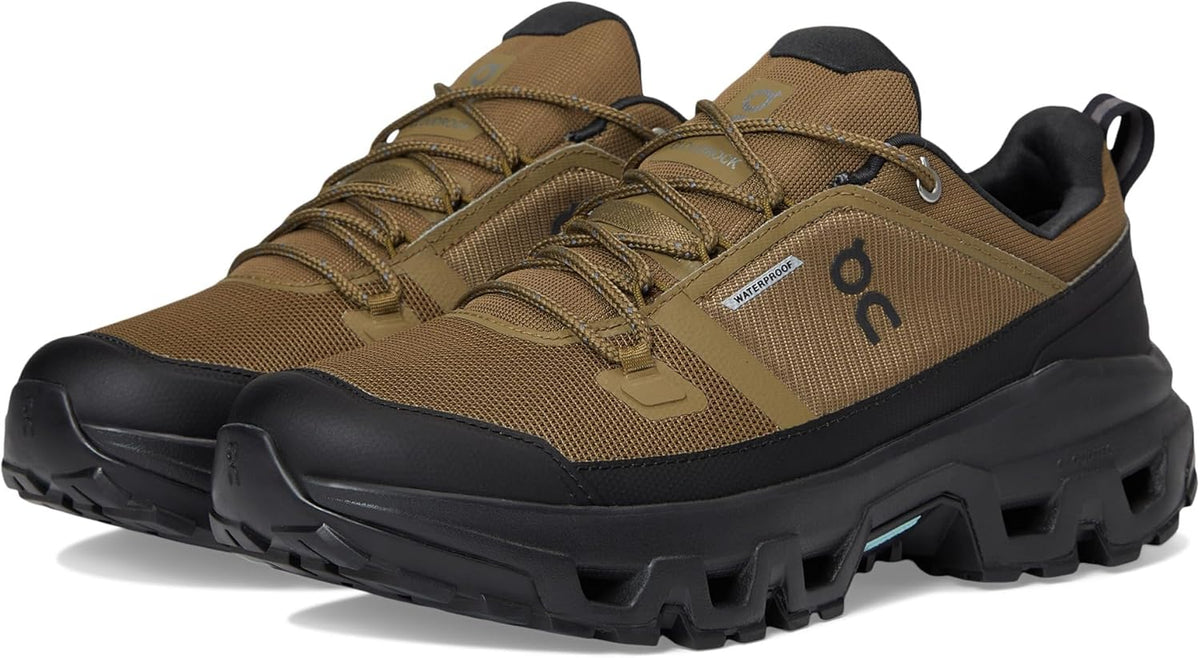 On Cloudrock Low Waterproof Herren Wanderschuhe - Kurzschaft mit Gummisohle - Polyester außen und Synthetik innen - Für Wandern Trekking Reisen und Outdoor