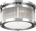 Licht Erlebnisse ERVA Deckenleuchte 3 flammig - Badezimmerlampe mit IP44 und 28 cm Durchmesser - Glas und legierter Stahl in Chrom und Klar - Elegante Jugendstil Badbeleuchtung