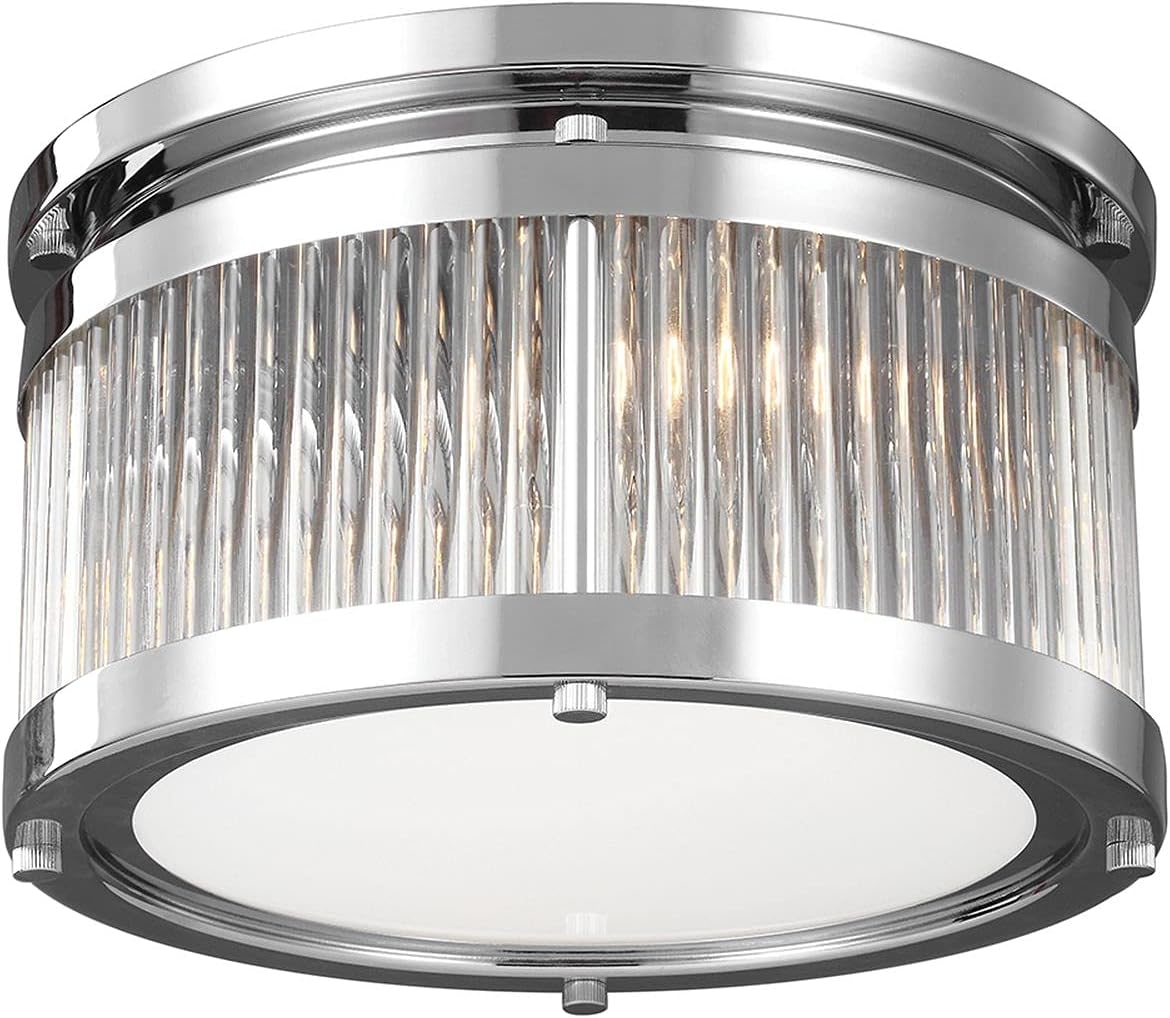 Licht Erlebnisse ERVA Deckenleuchte 3 flammig - Badezimmerlampe mit IP44 und 28 cm Durchmesser - Glas und legierter Stahl in Chrom und Klar - Elegante Jugendstil Badbeleuchtung