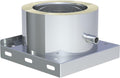 Jeremias DW FU Grundplatte 350 mm - Edelstahl Basis mit seitlichem Kondensatablauf - Doppelwandiges Schornsteinelement mit Halb Zoll Nippel - Silber für Abgassystem und Kondensatableitung