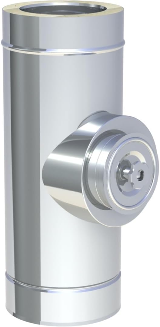Jeremias DW FU Längenelement 300 mm - Doppelwandiges Edelstahl Abgassystem mit Revision - Bis 600 Grad und Druckklasse N1 - Für Festbrennstoff Schornsteinanlagen
