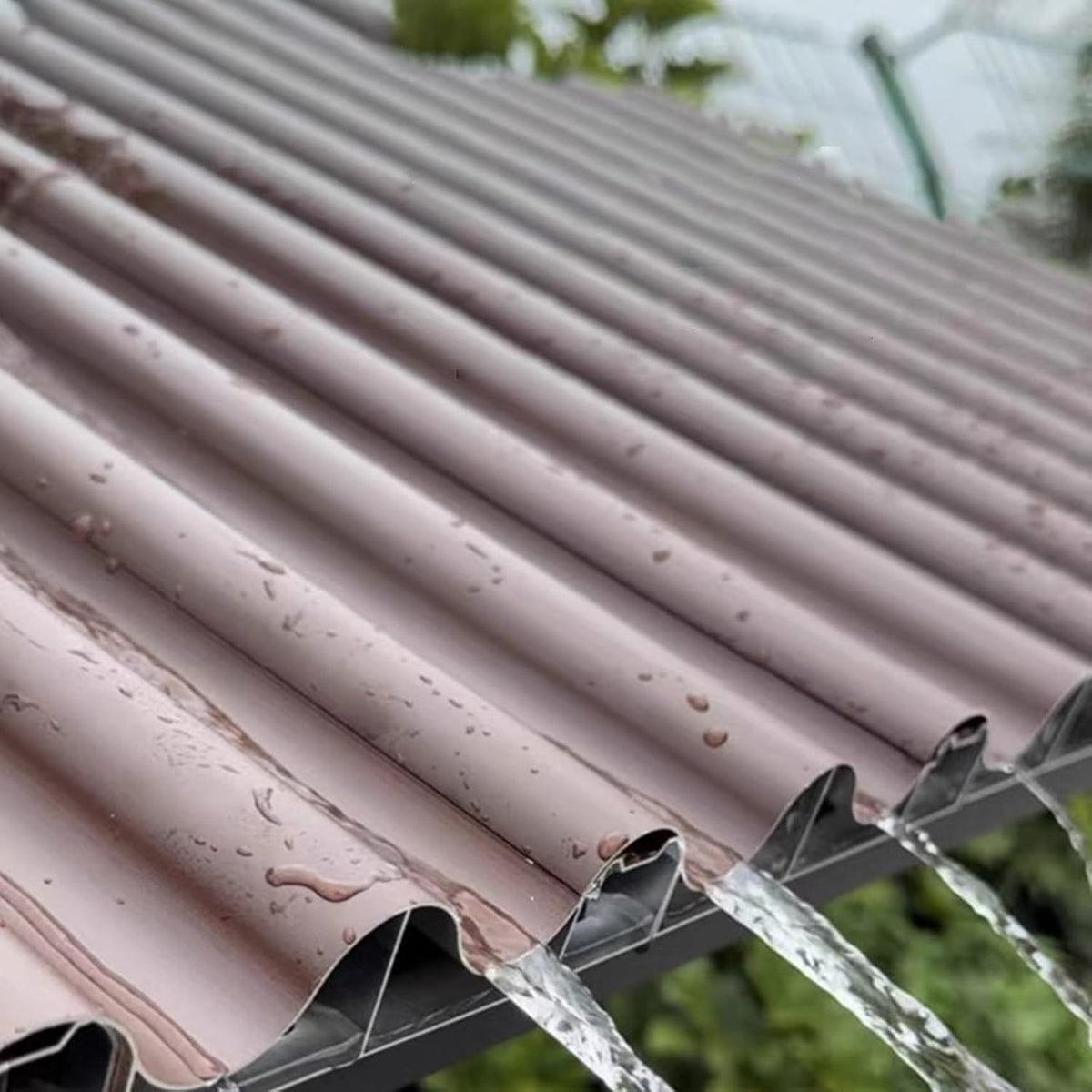 Metall Wellblech für Carport - Anpassbare Ersatz Dachplatten mit schneller Entwässerung - Dachverkleidung inklusive Firstkappe für Außenkonstruktionen - Für Carport Überdachung und Dachreparatur