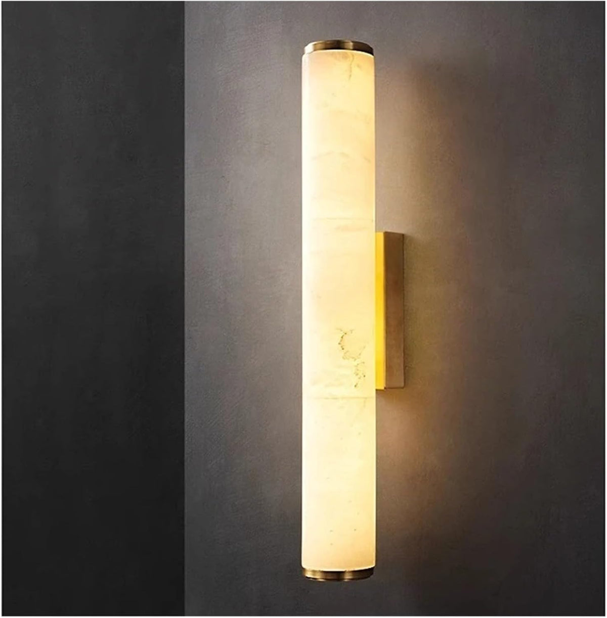 Moderne Marmor Wandleuchte 30 cm Gold - Längliche zylindrische Dekorationslampe - Für Wohnzimmer Schlafzimmer Flur und Hotel - Elegante Wandbeleuchtung für Innenräume
