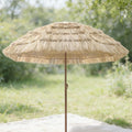 Hula Strohschirm 1.8 m Natur - Outdoor Tischschirm mit stabilen Rippen - Markt und Hofschirm für Strand Terrasse Pool und Garten - Natürliche Optik für sommerliche Außenbereiche
