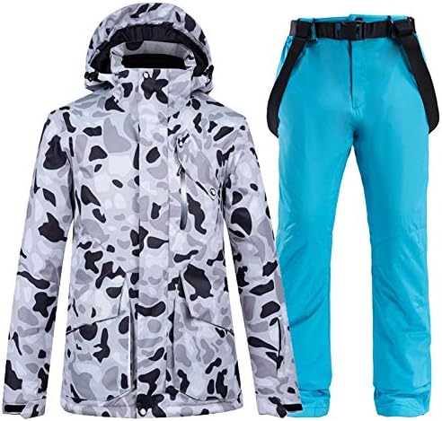 WAOCEO Damen Skianzug XXL - Snowboardjacke und Skihose als Winter Set - atmungsaktives Material für Skifahren - Ausführung K für erwachsene Outdoor Aktivitäten
