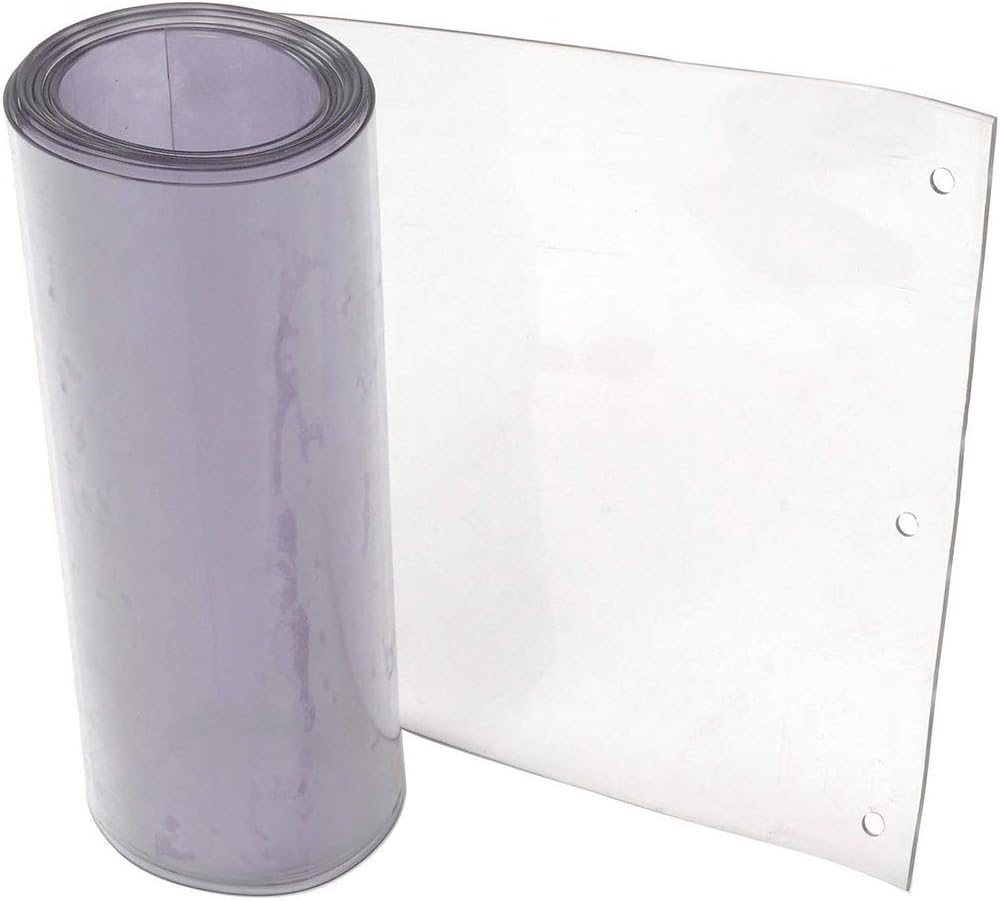 Kunststoff Streifenvorhang 1.7 mm - Transparente flexible Trennwand mit Ösensystem - 8 Streifen mit 1.2 x 2.5 m für Küche Lager und Kühlraum - Wärmedämmende Eingangslösung