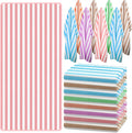 Preboun Strandtücher 50 Stück - Mehrfarbig gestreift und schnell trocknend - 71,1 x 152,4 cm großformatige Pool Handtücher - Für Strand Schwimmen Sommer Urlaub und Freizeit