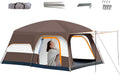 Campingzelt Familienzelt - Oxford Tuch mit atmungsaktivem Mesh und windfestem Aufbau - Geräumiger Multi Room Shelter - Für Trekking Strand Wandern Reisen und Picknick