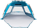 Deluxe Pop Up Strandzelt - Für 3 bis 4 Personen mit UV Schutz - Polyester mit erweitertem Boden und 3 Lüftungsfenstern - Wasserdichter Sonnenschutz für Strand und Urlaub