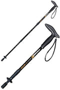 Teleskop Trekkingstöcke im Zweier Set - Schwarze Aluminiumstöcke bis 100 cm - Ergonomische Griffe mit Anti Schock System - Für Wandern Camping Reisen und Trekking