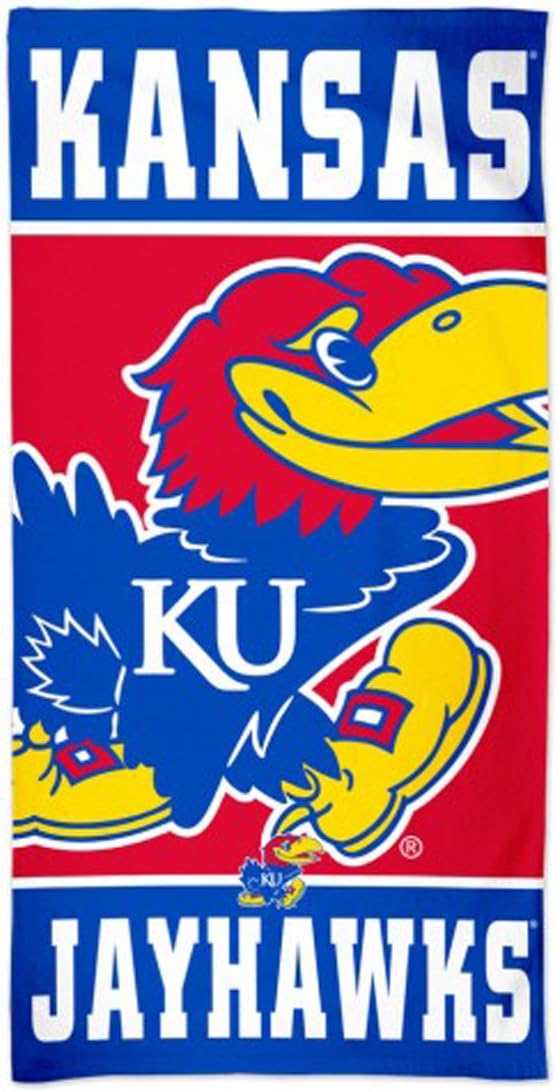 Wincraft Kansas Jayhawks Strandtuch - Mehrfarbig mit Premium Spectra Grafiken - 76,2 x 152,4 cm - NCAA Fan Handtuch für Strand Pool Sport und Freizeit