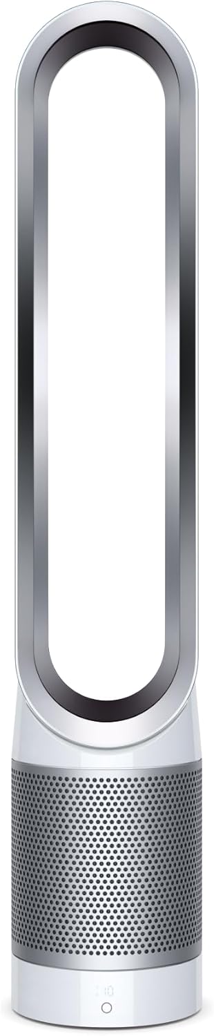 Dyson Pure Cool TP00 Luftreiniger Ventilator - Kühlender Luftreiniger in Weiß Silber - Kabelgebundene Turmbauform für Wohnbereiche - 30 x 30 x 80 cm mit 2 kg Gewicht