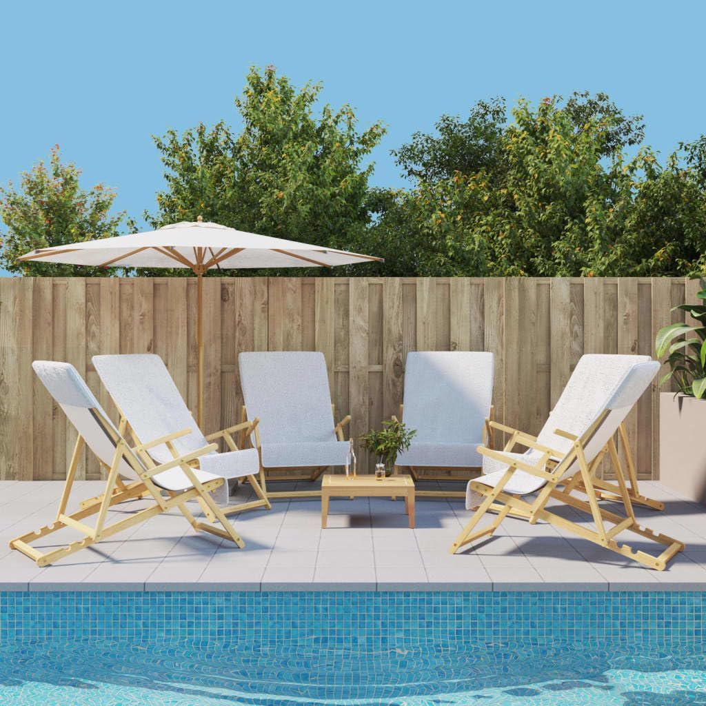 Furniture Select Strandtücher 6 Stück - Weiß 60 x 135 cm mit 400 g m2 - Stoff Handtücher für Strand und Bad - großes Set für Zuhause Pool und Reisen