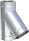 Jeremias DW FU T Anschluss 80 mm - 45 Grad Edelstahl mit Wassernase - Doppelwandig für Öl Gas und Festbrennstoffe - CE zertifiziertes Bauteil für Abgasanlagen