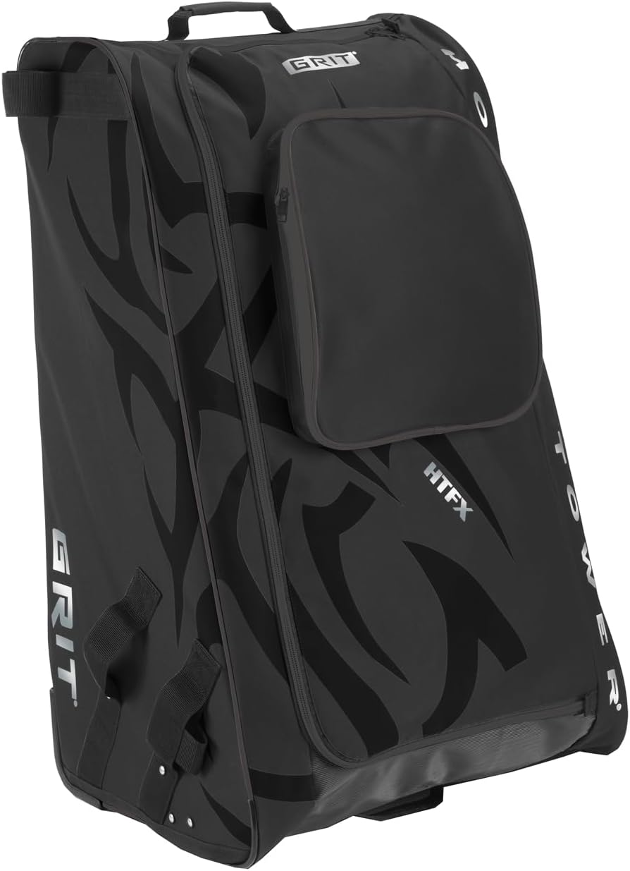 Grit HTFX Hockey Tower 33 Equipment Bag Junior - Schwarze Eishockey Ausrüstungstasche aus Polyester - Tower Design für Organisation - Für Junior Hockey Equipment