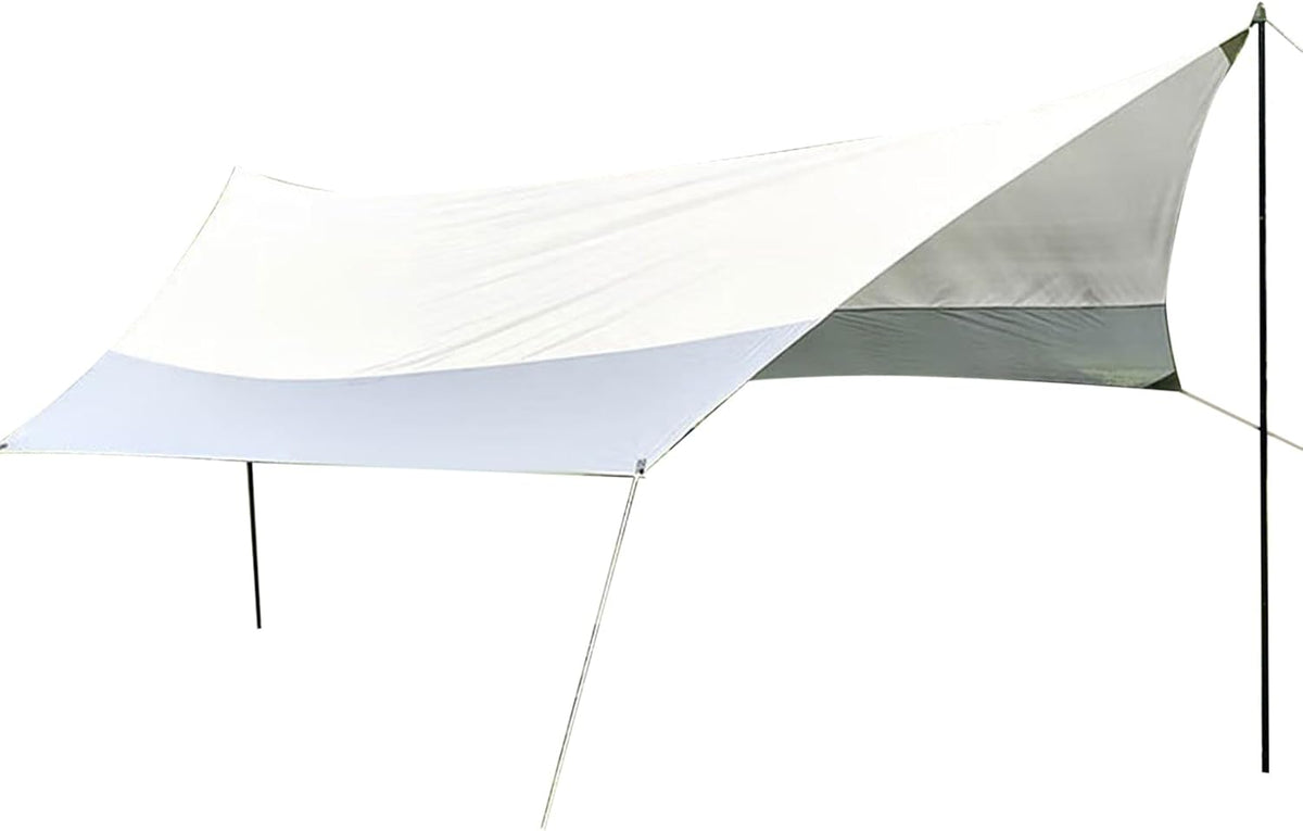 Extra großes Strandmuschel Sonnendach - Winddichte Abdeckung mit UV Schutz - Langlebige Markise für Gruppen und Outdoor Abenteuer - Ohne Montage für Strand Camping und Ausflüge