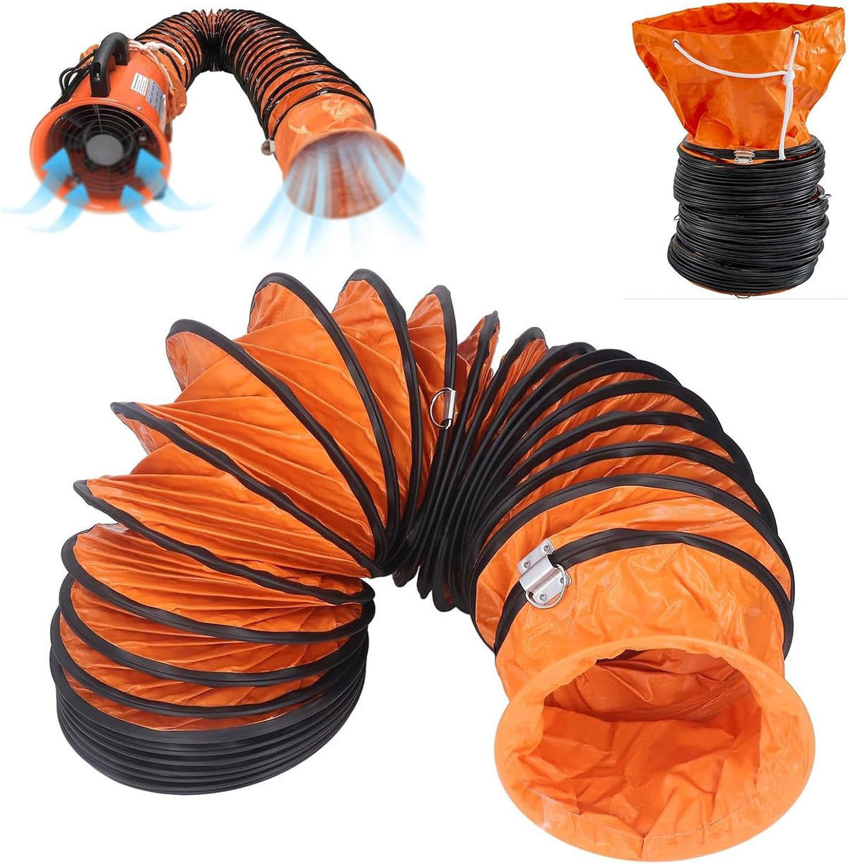 ANGDI PVC Abluftschlauch 700 mm - Flexibler Luftkanalschlauch mit 5 m Länge für Gebläse und Ventilatoren - Für Heizung Lüftung und Klimaanlagen - Flexible Luftführung für technische Systeme