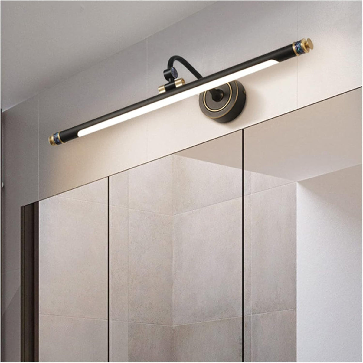 Kupfer LED Spiegel Frontleuchte 49 cm - Wasserdichte Antibeschlag Badbeleuchtung - Acryl und Edelstahl mit warmem Licht - Für Spiegelschrank Waschtisch und Kosmetikspiegel
