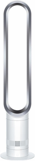 Dyson Cool AM07 Turmventilator - Air Multiplier Technologie ohne sichtbare Rotorblätter - Oszillierend leise und fernbedienbar - Weiß Silber für Wohnraum Büro und Schlafzimmer