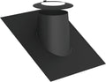 Jeremias DW Black Dachdurchführung 180 mm - Für Dachneigung von 26 bis 35 Grad - Edelstahl mit schwarzem Elastomerrand - Wetterkragen für doppelwandige Abgasanlagen