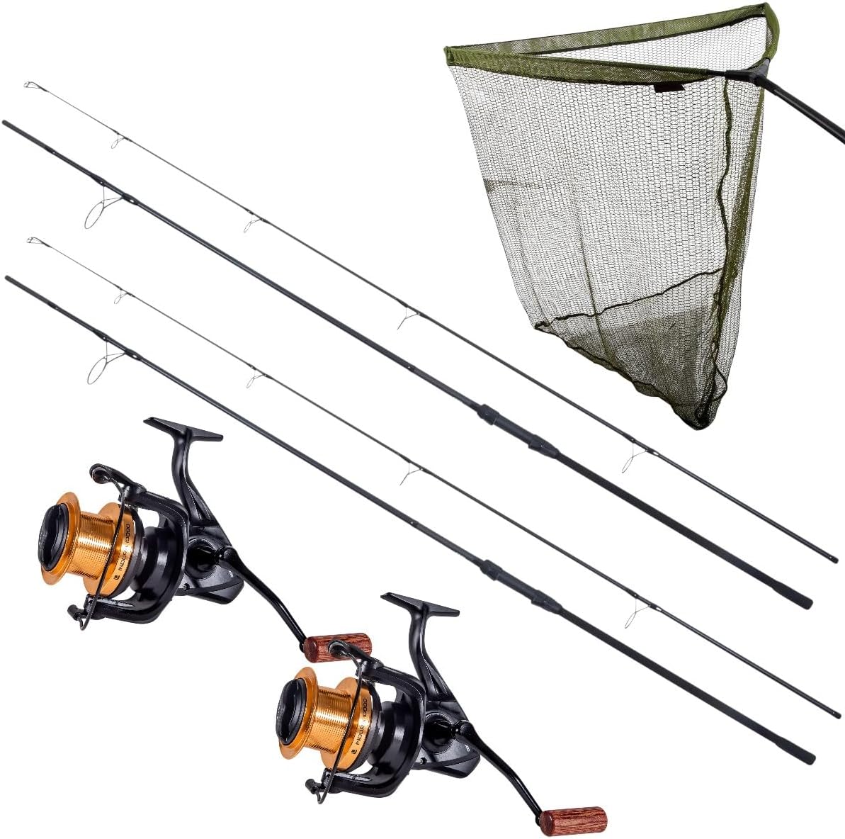 Ultimate Indura Gold Carp Set - Karpfenrute mit 10 ft Länge und 3 lb Testkurve - Mehrfarbige Unisex Ausführung - Für Links und Rechtshänder beim Ansitzangeln