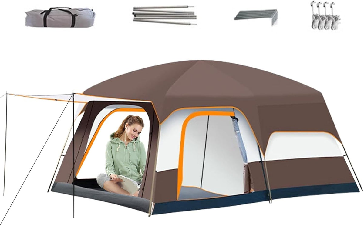 Familienzelt mit mehreren Schlafzimmern - Oxford Gewebe für 4 bis 6 Personen - Große wetterfeste Kabine - Für Camping Wandern Festivals Strand und Übernachtungen im Freien