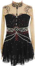 Eiskunstlauf Wettkampfkleid für Mädchen - Reißverschluss Design mit glitzernden Strasssteinen - Damen Team Eistanz Outfit - maschinenwaschbare Performance Bekleidung