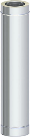Jeremias DW FU Längenelement 1000 mm - Edelstahl mit 225 mm Innendurchmesser - Doppelwandiges Abgassystem für Öl Gas und Festbrennstoffe - Schornsteinelement für Rohrverlängerung