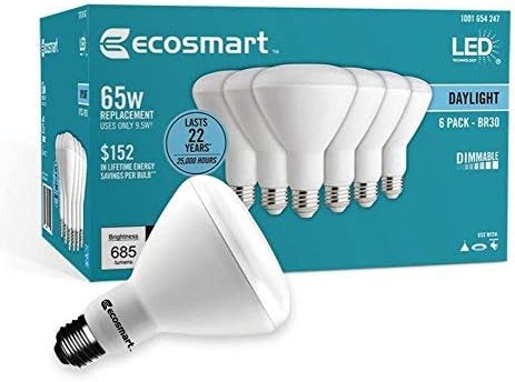 EcoSmart BR30 LED Leuchtmittel - 12 dimmbare Lampen als Ersatz für 65 W Leuchtmittel - Tageslicht für klare Raumbeleuchtung - Für kompatible BR30 Deckenleuchten und Einbaustrahler