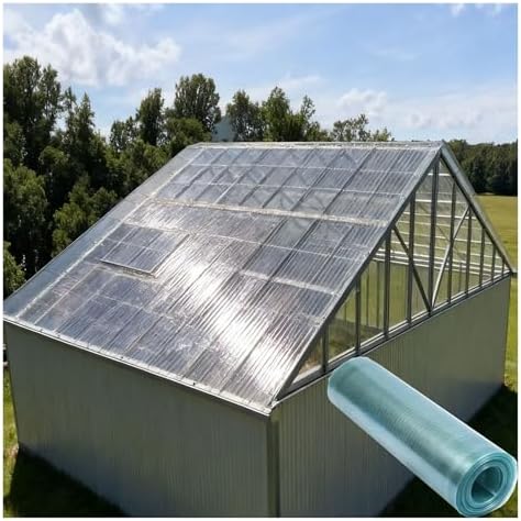 Fiberglas Dachplatten zur Wärmedämmung - Wetterfeste Lichtpaneele 1,2 x 9 m für Außenbereiche - Leicht zuschneidbare Dachplatten mit Lichtdurchlass - Für Gewächshaus Garten und Überdachung