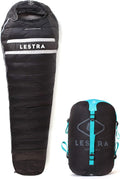 Lestra Sport Alaska Original Schlafsack - Entendaunen für extreme Kälte - Schwarz 220 x 80 cm und 1,4 kg - Für Erwachsene beim Bergsteigen Wandern und Trekking