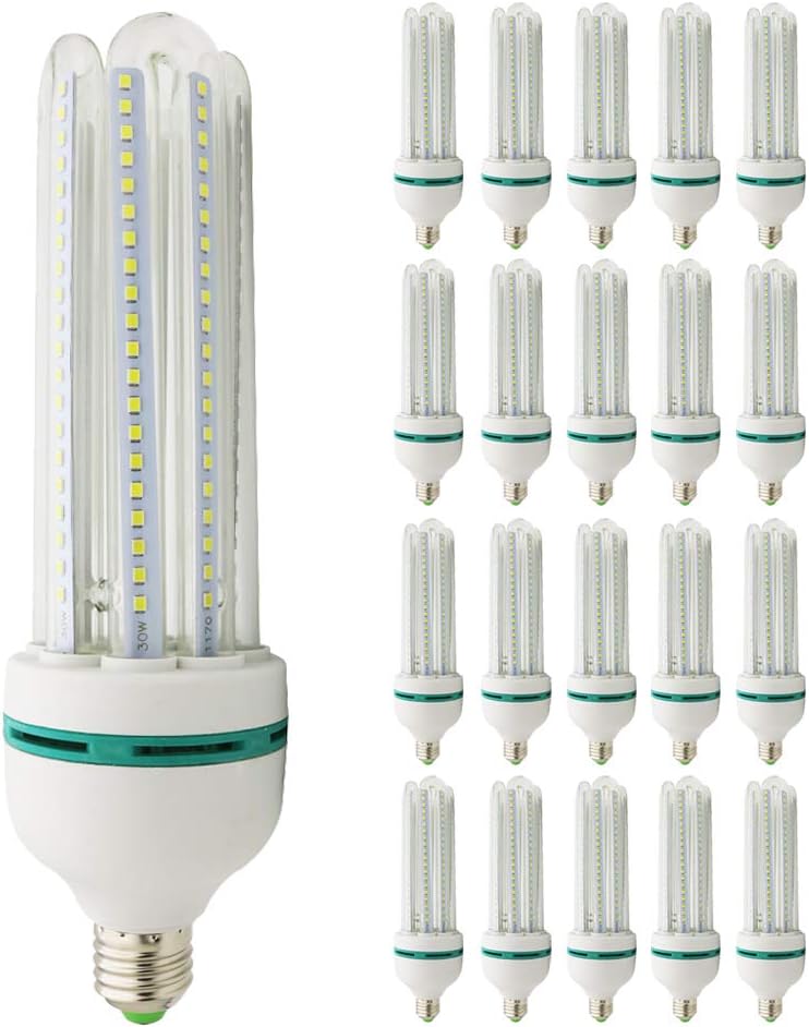 LED E27 Leuchtmittel 30 W - 20 Lampen mit 1600 lm und kaltweißem Licht bei 6000 K - 360 Grad Abstrahlwinkel und Ersatz für 150 W Glühlampen - Nicht dimmbar für Innenbeleuchtung