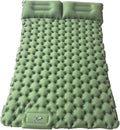 Camping Air Matt Doppel Isomatte - Aufblasbare Campingmatratze mit Kissen - Faltbar und wasserdicht in Army Green - Für Wandern Camping und kühle Temperaturen