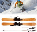 COYEUX Holzski für Erwachsene - Manchurian Ash mit Schneestöcken - Outdoor Wintersport Zubehör für Ski Alpin und Skaten - Braun mit natürlicher Holzoptik