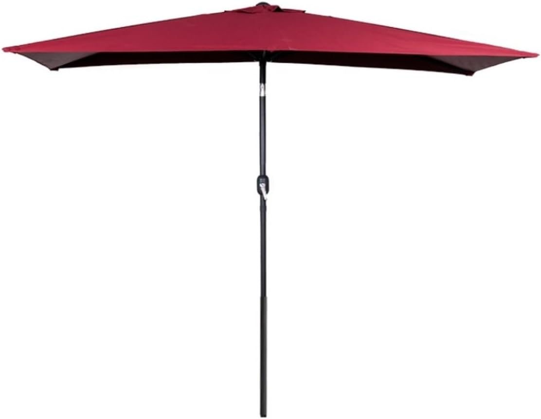 LBRTMED rechteckiger Terrassenschirm - Außenschirm 250 x 130 cm mit Kurbelbedienung - Platzsparende rechteckige Schirmfläche für Außenbereiche - Für Garten Hinterhof Pool und Strand